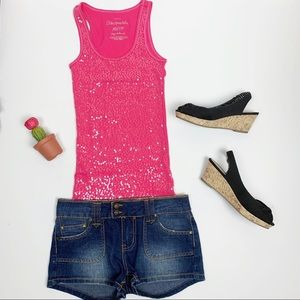 Aeropostale Pink Sequin Tank Top XS/TP